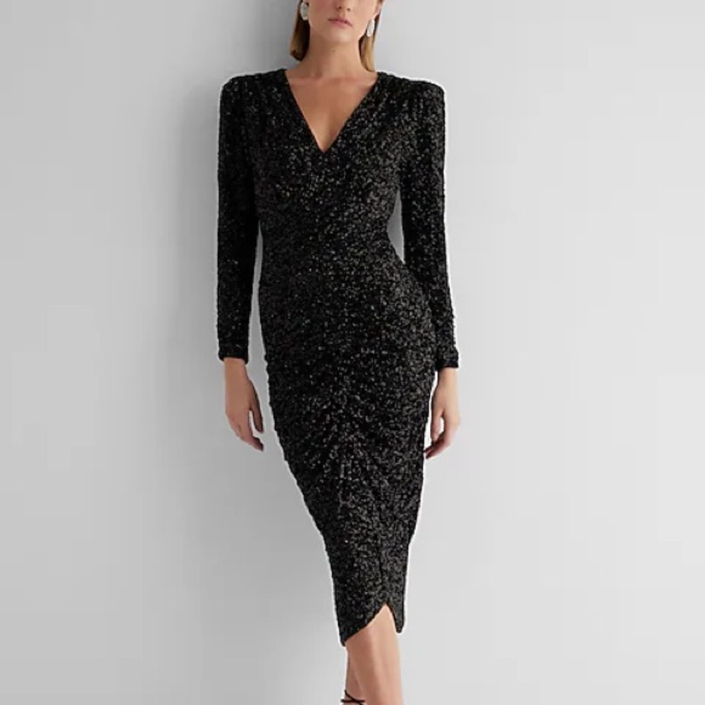 Elegant Black Sequin Dress